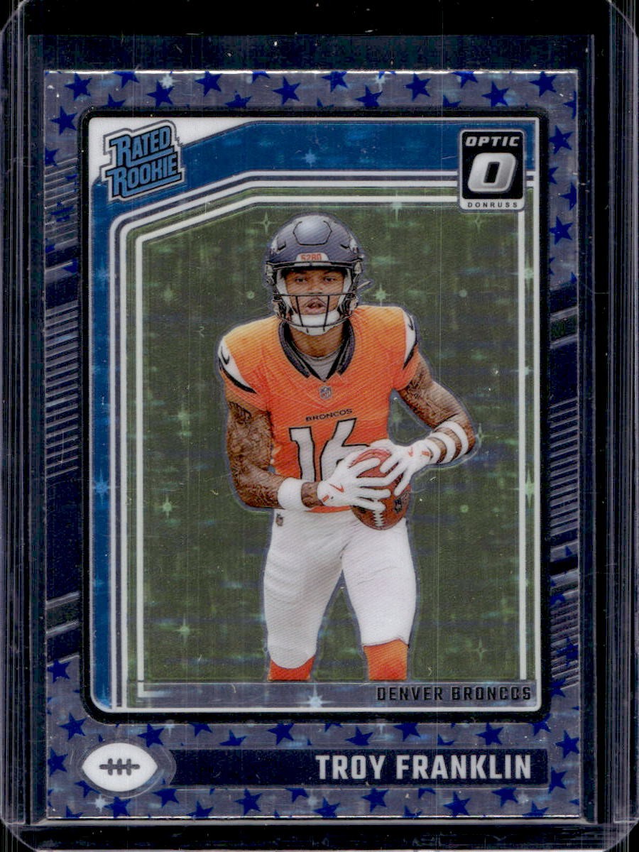 Troy Franklin 2024 Donruss Optic #294 Blue Stars Prizm Rookie