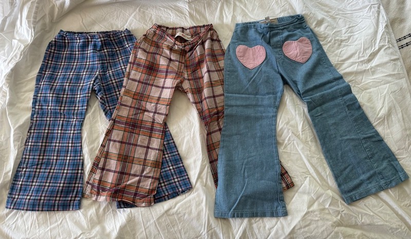 Joonbird girls pants lot of 3 size 6 bellbottoms retro vintage textiles