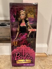 2014 Happy Halloween Barbie Doll Bat Skirt NRFB CCJ16 Target EX Pink Streaks