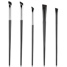 5 Pack Eyeliner Brushes Angled Eyebrow Concealer Ultra Thin black 