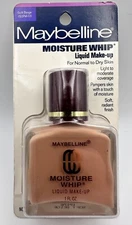 Maybelline Moisture Whip Liquid Makeup -  SOFT BEIGE 03 - NEW ON CARD - NOS RARE