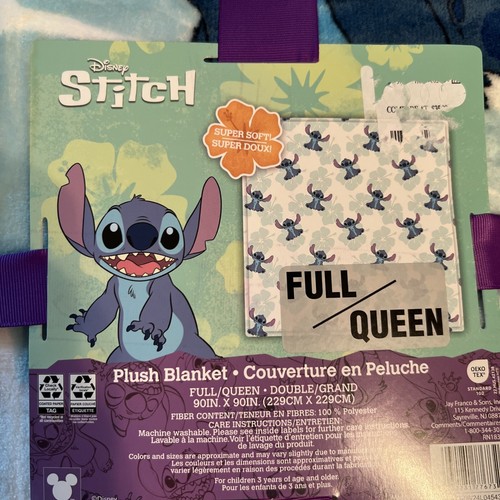 Disney Stitch Full/queen Plush Blanket 90”x90”
