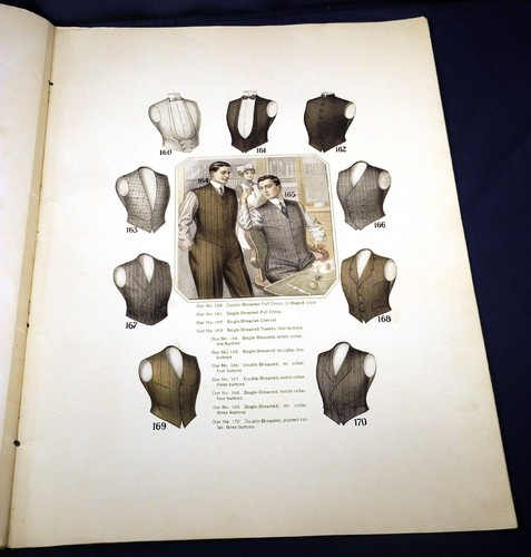 1910-1911 Fall and Winter Fashions Antique Catalog 22"x16" Plates Men's Clothing - Picture 9 of 11