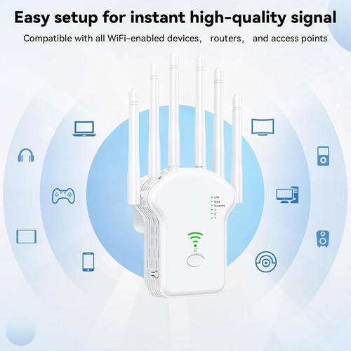WLAN Verstärker Repeater 1200Mbit/s Wifi Signal Verstärker Heim-Internet-Booster - Afbeelding 8 van 12