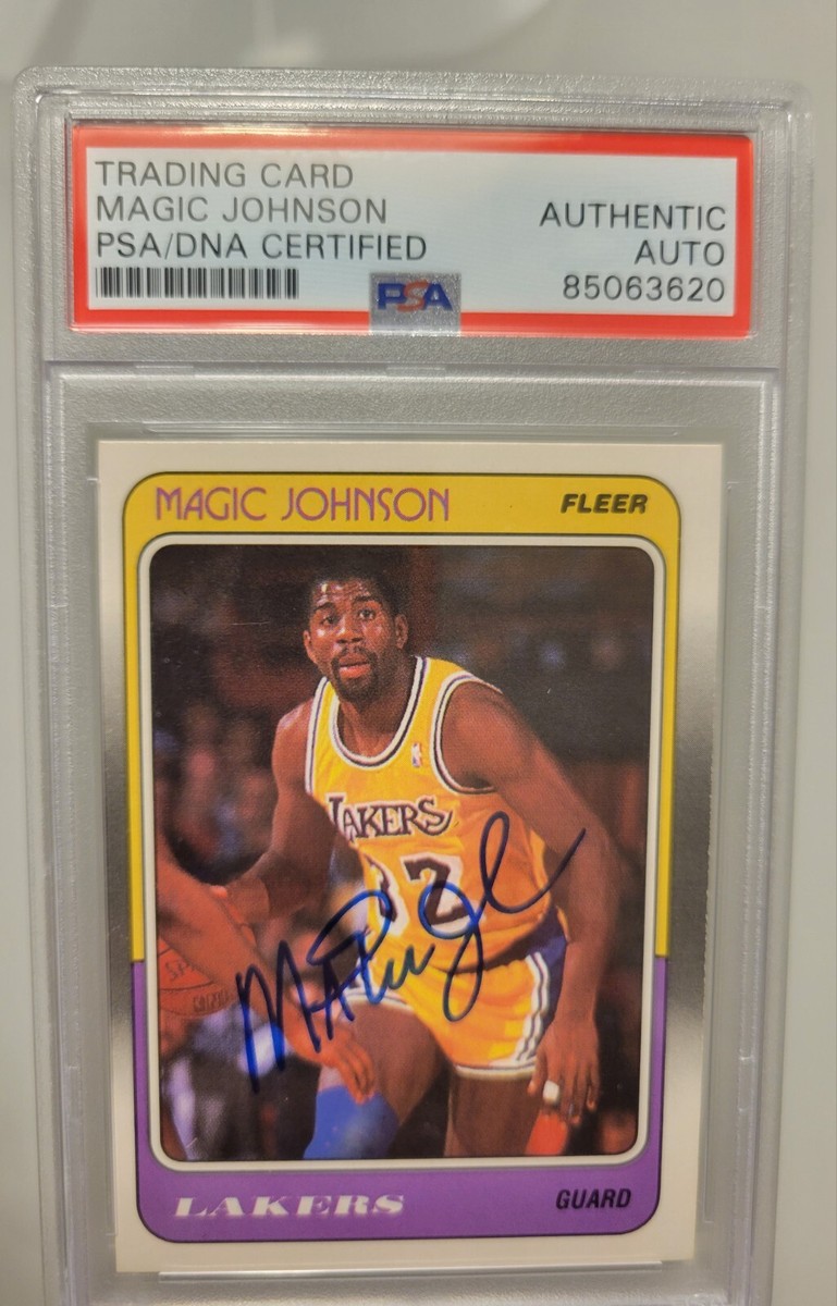 Earcin Magic Johnson Signed 1988 Fleer Card #67 PSA/DNA Auto Los