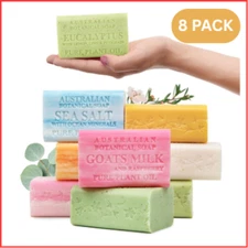 BODY SOAP with Organic Shea Butter 6.6 Oz 8 Pack AUSTRALIAN BOTANICAL SOAP