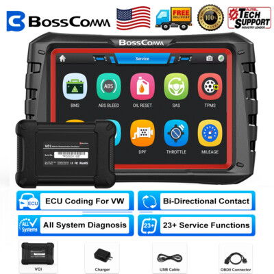 Auto Bidirectional OBD2 Scanner Full System Key ECU Coding Car Diagnostic Tool