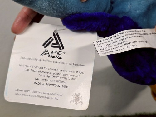 Looney Tunes ROADRUNNER Plush Stuffed Animal 1997 Warner Bros Large 24" RARE - Picture 18 of 20