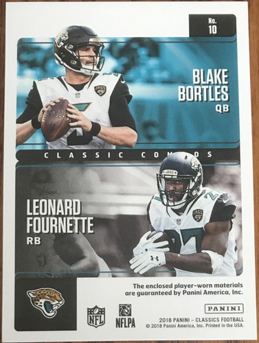 2018 Classics Classic Combos Memorabilia Blake Bortles/Leonard Fournette #10 - Picture 2 of 2