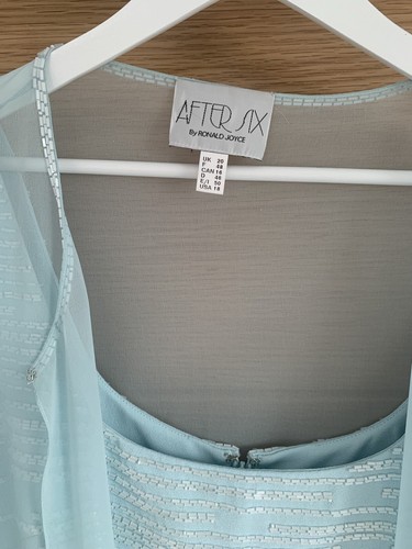 After Six By Ronald Joyce size 14 Blue Beaded Dress Size 20 Jacket Cover Up BNWT - Picture 15 of 19