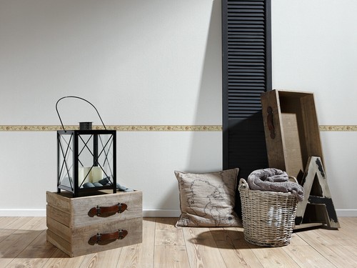 Tapetenbordüre Borte Ranken cremebeige braun selbstklebend 2590-28 (48,64€/1qm) - Bild 2 von 2
