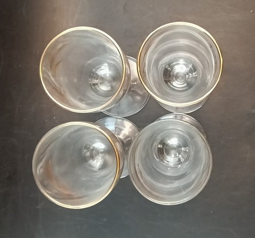 Set of 4 Libbey Cocktail-Cordial-Aperitif Glasses Golden Wheat Pattern c.1950's - Picture 4 of 5