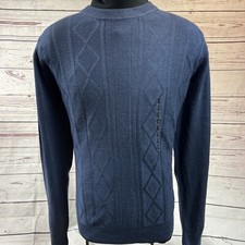 Dockers Men's Size L Pullover Sweater Crew Neck Blue 100 Acrylic