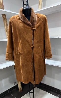 UMBERTO OLIVIERI Shearling Schafleder Gebraucht Pre-owned Frau Gr. 44 Brown