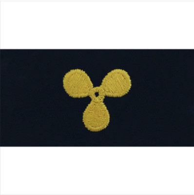 GENUINE U.S. NAVY EMBROIDERED COLLAR DEVICE: ENGINEERING TECHNICIAN - COVERALL