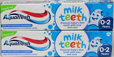 2 x Aquafresh Milk Teeth 0-2 Years Toothpaste 50ml ( X2)