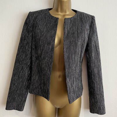 Ladies Open Jacket Size Black Silver H&M Bnwot Sparkle Party