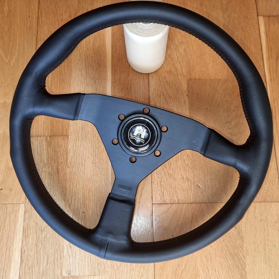 MOMO Rennport Lenkrad "TYP V35" Schwarz / KBA + ABE ideal für VW + Porsche 914 - Bild 2 von 4