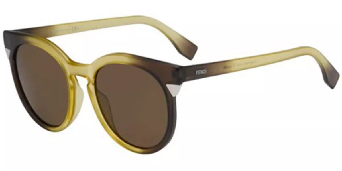FENDI FF 0124/S Brown Honey MQQ70 Round Sunglasses Frame 52 FENDI FF 0124/S Brown Honey MQQ70 Round Sunglasses Frame 52