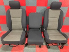 09-16 Dodge Ram Front Manual Seat Set Gray Cloth Center Jump Seatconsole 09-16 Dodge Ram Front Manual Seat Set Gray Cloth Center Jump Seatconsole