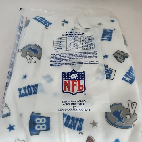 New Vintage NFL Baby Sylva Blanket Sleeper Pajama Footed DETROIT LIONS Size 4 - Picture 11 of 23