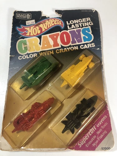 Hot Wheels Crayons Set 1989 Unopened Craft House 57000 Super-Tuff Sealed Vintage