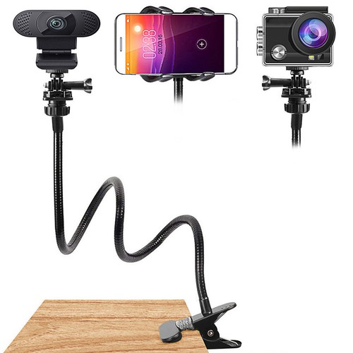21 inch Webcam Stand Flexible Arm Desk Gooseneck Mount Stand F Cell Phone Holder - Picture 8 of 10
