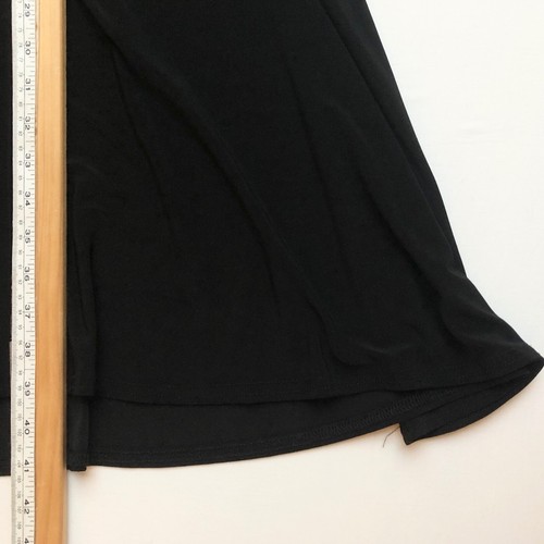 Y2K Black Rhinestone Slinky Sheer Stretch Vampy Bimbo Goth Flare Midi Dress M 8 - Picture 21 of 22
