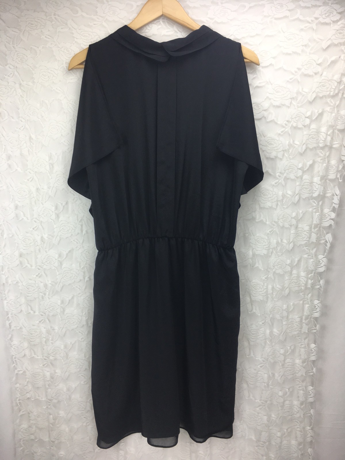 Cole New York Winged Sleeve Little Black Dress POCKETS Women’s