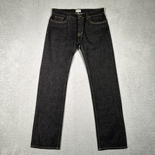 Hart n Dagger Jeans Mens 34x34 Black Straight Fit Denim Button Fly Made in USA
