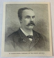 1894 magazine engraving~ FRENCH PRESIDENT CASIMIR-PERIER ~ France