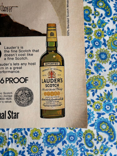 Vintage 1976 Lauder’s Scotch Yule Brynner Print Ad 2 Great Performers - Bild 2 von 7