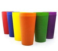 32-ounce Plastic Tumblers Large Drinking Glasses Set of 12 Multicolor