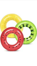 JOYIN 3 Pack Inflatable Pool Floats Fruit Swim Tube Pool Rings Swimming Floaties