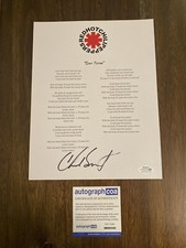 Chad Smith Red Hot Chili Peppers ‘Scar Tissue’ Lyric Sheet Drummer ACOA