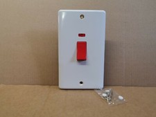 1 Gang Double Pole Switch with Neon, 45A (Large Plate) ST1246 inc VAT & postage