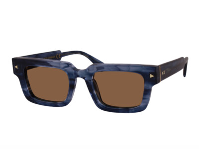 XLAB Sunglasses mod. GAMBIER  STRIPED BLUE / POLARIZED BROWN