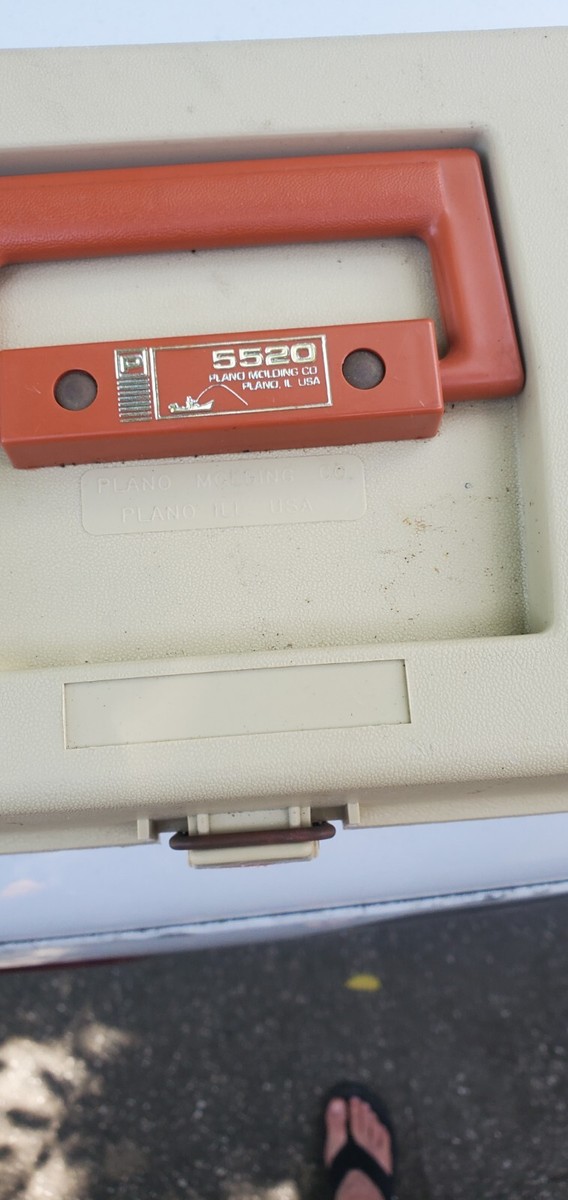 Boîte De Pêche Vintage Plano 5520 - 2 Niveaux - Orange/marron - Années 70 - USA