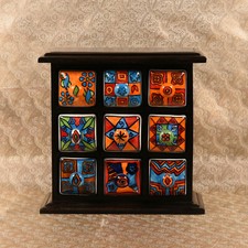 Keramikkommode / Handgefertigt aus Massivholz / für Schmuck, Gewürze, Organizer 