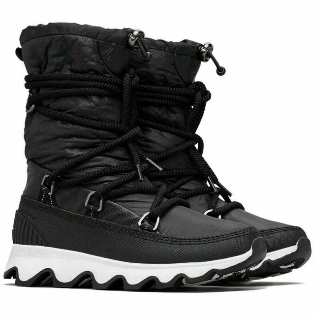 Sorel Boot Winter Snow Hiker Sz 10 Black White Waterproof