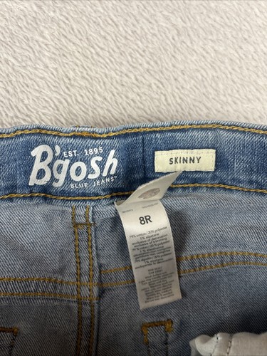 B'Gosh girls light wash blue denim skinny leg jeans size 8R - Picture 7 of 9