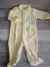Vintage Baby Boys Carter's 9 Month Terrycloth Animal Romper Yellow Bee Alligator