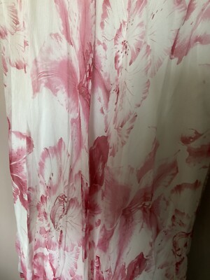 DEBUT chiffon summer dress 18 Pink Floral By Debenhams | eBay