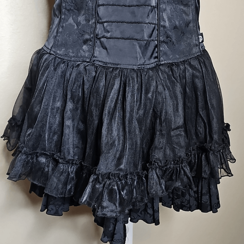 Vintage Tripp NYC XL Black Mini Dress with Ruffle Tutu Details Corset Look - Picture 3 of 14