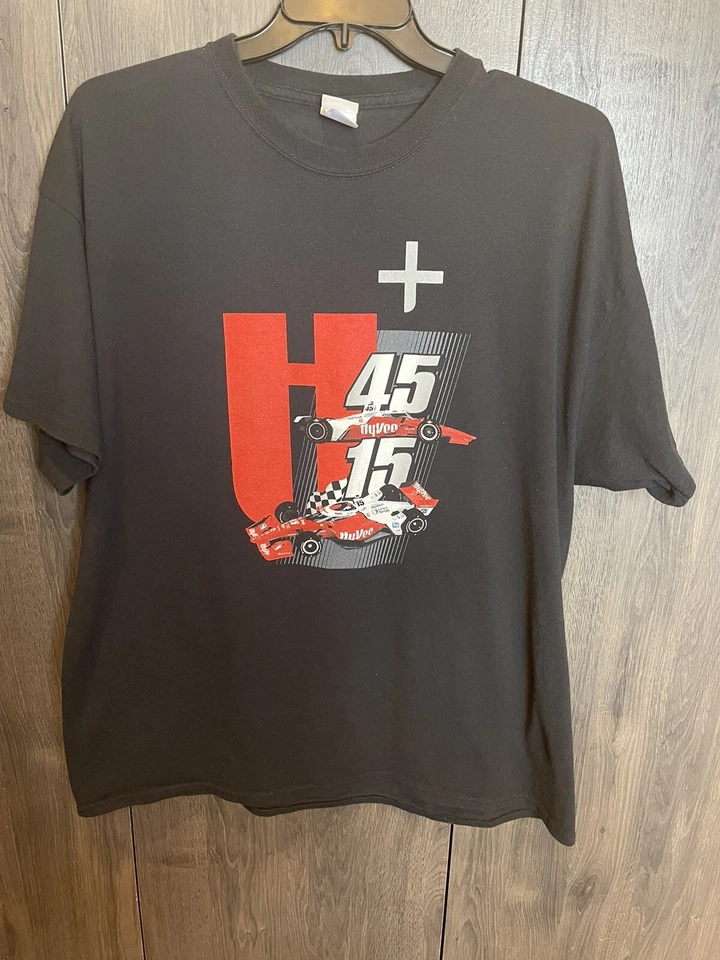 Camiseta negra Hyvee H45 Honda Rahal Letterman Lanigan Formula One World talla 2XL Foto 3 de 4
