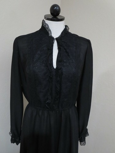 Vintage Jane Baar New your Semi Sheer ruffle lace collar dress - Picture 4 of 5