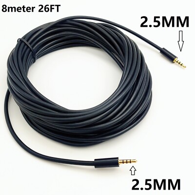 FLEAVER 2.5mm Male to 2.5mm male 4 Pole Headphone Audio AUX Cable 8meter 26ft