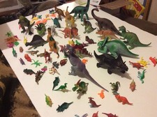 Huge Lot Of 80 Of Vintage Rubber And Plastic Dinosaurs Jurassic Various