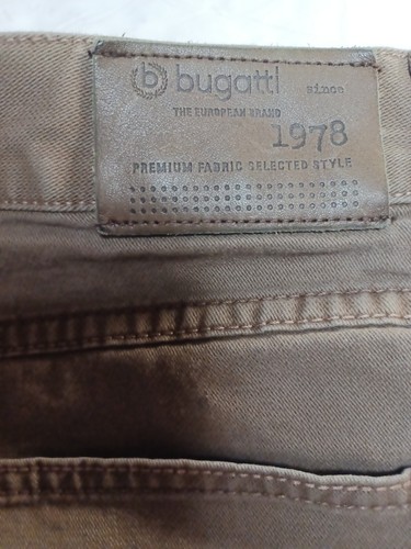 Mens Bugatti Pants Olive Green 5 Pocket Stretch 34 X 29 Style - Texas - Picture 2 of 13