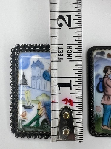 Antik (russisch?) Fliesenanhänger und Brosche - Bild 8 von 8